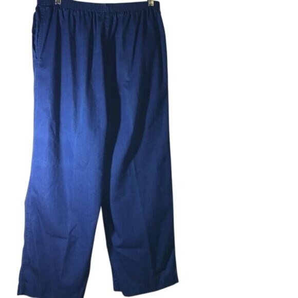 Alfred Dunner Petite 16P Blue Elastic Waist Denim Pants Cotton Blend With Pocket - Picture 5 of 8